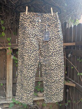 Flamingals Leopard Barrel Jeans Sz S